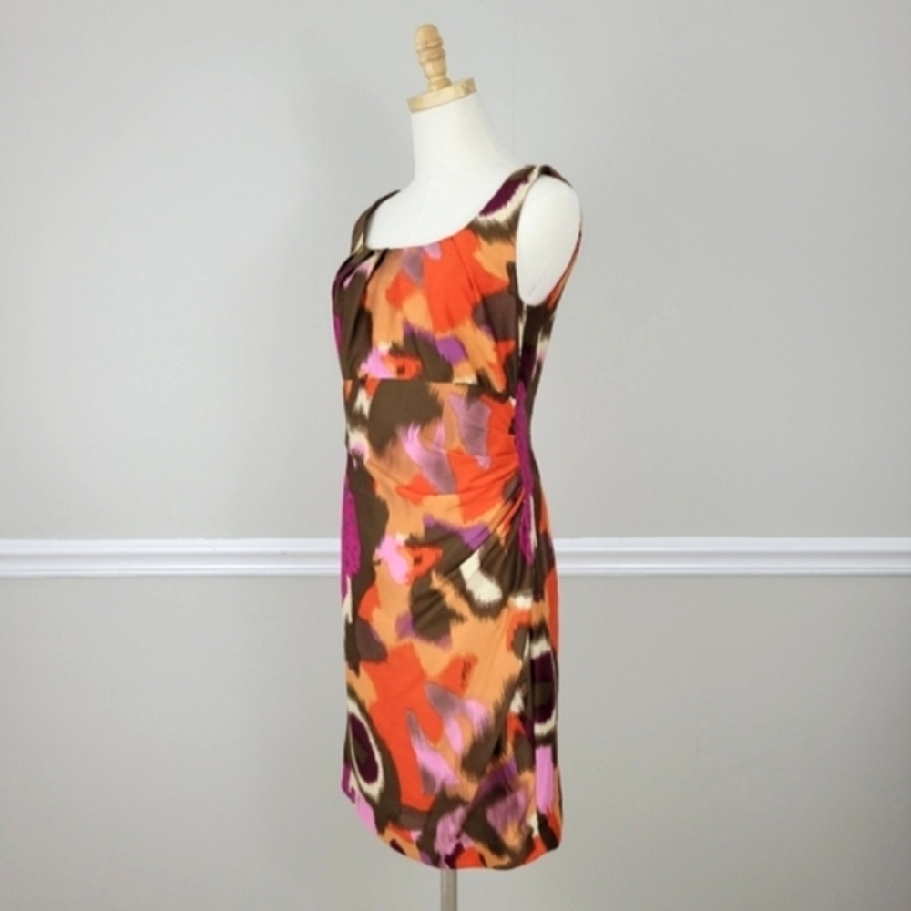 TRIBAL Sheath Square Neck Sleeveless Kaleidoscope Fit Flare Dress Size 4